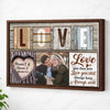 Personalized Couple Canvas Prints - Anniversary Gift - Custom Photo Love Keepsake - Brown Frame / 12x9