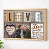 Personalized Couple Canvas Prints - Anniversary Gift - Custom Photo Love Keepsake - Natural Frame / 12x9