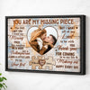 Personalized Couple Canvas Prints - Wedding Anniversary Gift - You Are My Missing Piece - Black Frame / 12x9