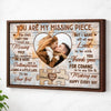 Personalized Couple Canvas Prints - Wedding Anniversary Gift - You Are My Missing Piece - Brown Frame / 12x9