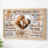 Personalized Couple Canvas Prints - Wedding Anniversary Gift - You Are My Missing Piece - Natural Frame / 12x9