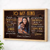 Personalized Couple Canvas Prints - Wedding Anniversary Gift - To My King Custom Photo - Natural Frame / 12x9