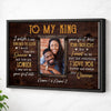 Personalized Couple Canvas Prints - Wedding Anniversary Gift - To My King Custom Photo - Black Frame / 12x9
