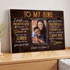 Personalized Couple Canvas Prints - Wedding Anniversary Gift - To My King Custom Photo