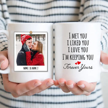 Personalized Couples Coffee Mug With Custom Photo I Met You Liked Love Valentine’s Day Gift - 11oz