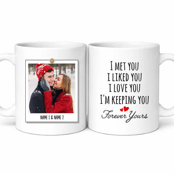 Personalized Couples Coffee Mug With Custom Photo I Met You Liked Love Valentine’s Day Gift - 11oz