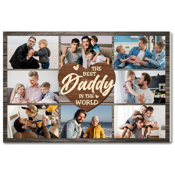 Personalized Dad Canvas Prints - Gift for - Custom Photo Best Daddy In The World