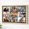Personalized Dad Canvas Prints - Gift for - Custom Photo Best Daddy In The World - Natural Frame / 12x9