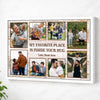 Personalized Dad Canvas Prints - Gift for - My Favorite Place Is Inside Your Hug - White Frame / 12x9