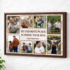 Personalized Dad Canvas Prints - Gift for - My Favorite Place Is Inside Your Hug - Brown Frame / 12x9