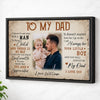 Personalized Dad Canvas Prints - Gift for - To My Custom Photo - Black Frame / 12x9