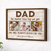 Personalized Dad No Matter How Big We Get Canvas Wall Art Custom Pictures Design Father’s Day Gift For Daddy - Brown
