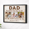 Personalized Dad No Matter How Big We Get Canvas Wall Art Custom Pictures Design Fathers Day Gift For Daddy - Black