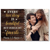 Personalized Every Love Story Is Beautiful Canvas Wall Art Custom Photo Couple Anniversary Gift For Husband And Wife