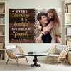 Personalized Every Love Story Is Beautiful Canvas Wall Art Custom Photo Couple Anniversary Gift For Husband And Wife