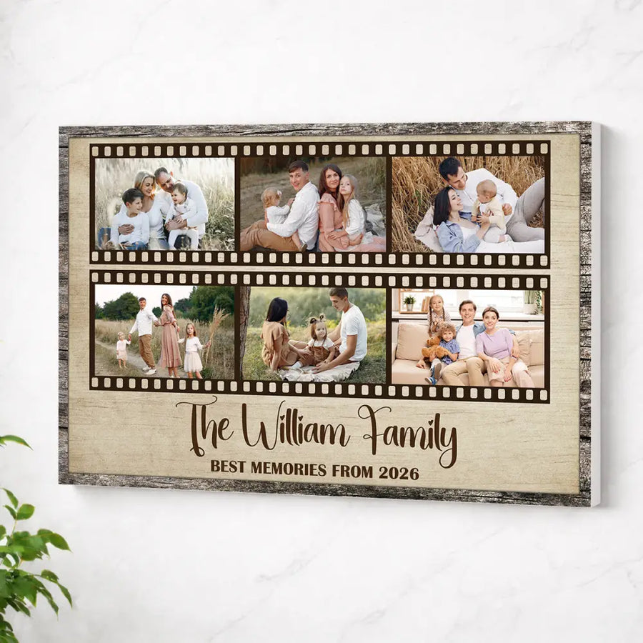 Personalized Family Best Memories Canvas Wall Art Custom Photo Collage Memory Decor Gift For - No Frame / 12x9