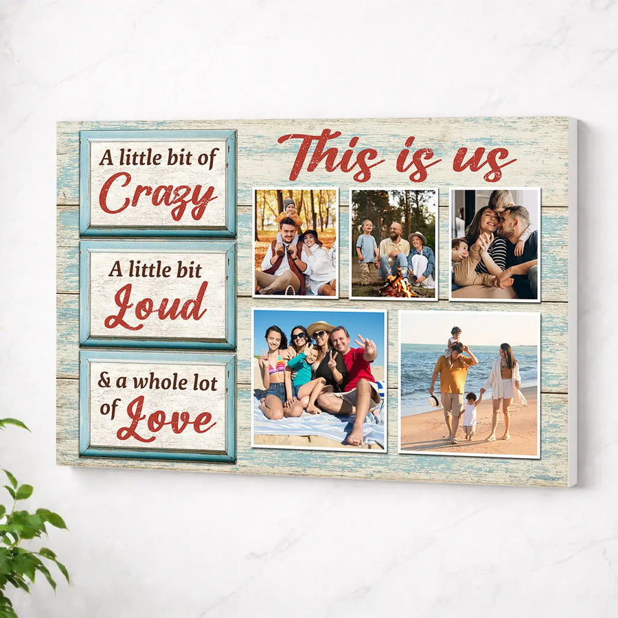 Personalized Family Canvas Prints - Custom Photo Collage - This Is Us Wall Art - No Frame / 12x9