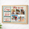 Personalized Family Canvas Prints - Custom Photo Collage - This Is Us Wall Art - Natural Frame / 12x9