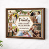 Personalized Family Canvas Prints - Custom Photo Collage Wall Art - Where Life Is Begins - Brown Frame / 14x11