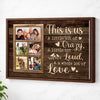 Personalized Family Canvas Wall Art - This Is Us Quote Custom Photo Print - Brown Frame / 12x9