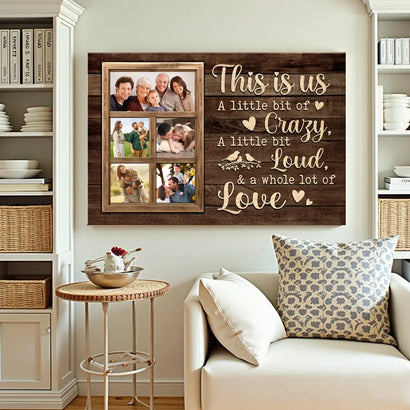 Personalized Family Canvas Wall Art - This Is Us Quote Custom Photo Print - 12x9