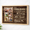 Personalized Family Canvas Wall Art - This Is Us Quote Custom Photo Print - Natural Frame / 12x9