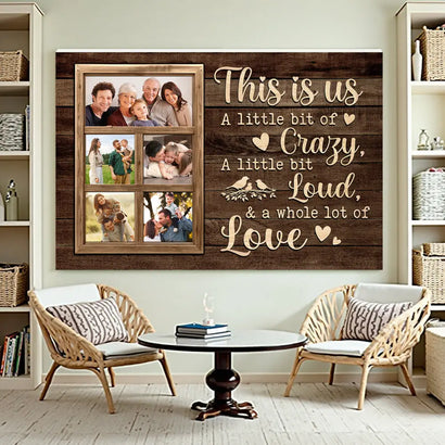 Personalized Family Canvas Wall Art - This Is Us Quote Custom Photo Print