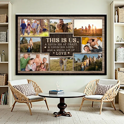 Personalized Family Canvas Wall Art - This Is Us Saying Custom Photo Print