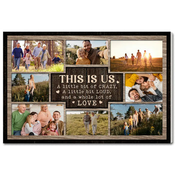 Personalized Family Canvas Wall Art - This Is Us Saying Custom Photo Print - 12x9