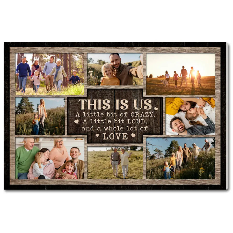 Personalized Family Canvas Wall Art - This Is Us Saying Custom Photo Print - 12x9