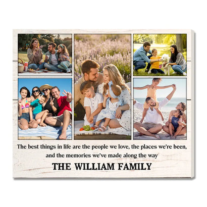 Personalized Family The Best Things In Life Are People We Love Canvas Wall Art Custom Photo Collage Decor Gift