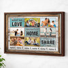 Personalized Family What We Love Canvas Wall Art Custom Photo Collage Gift For Home Decor - Brown Frame / 12x9