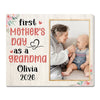 Personalized First Mother’s Day As Grandma Canvas Wall Art Mommy’s Present From Family Keepsake Artwork With Custom