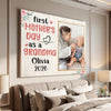 Personalized First Mother’s Day As Grandma Canvas Wall Art Mommy’s Present From Family Keepsake Artwork With Custom