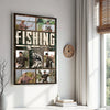 Personalized Fishing Canvas Custom Photo Wall Art for Dad or Grandpa Gift Fisherman on Birthday Father’s Day