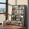 Personalized Fishing Canvas Custom Photo Wall Art for Dad or Grandpa Gift Fisherman on Birthday Father’s Day