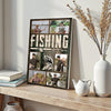 Personalized Fishing Canvas Custom Photo Wall Art for Dad or Grandpa Gift Fisherman on Birthday Father’s Day