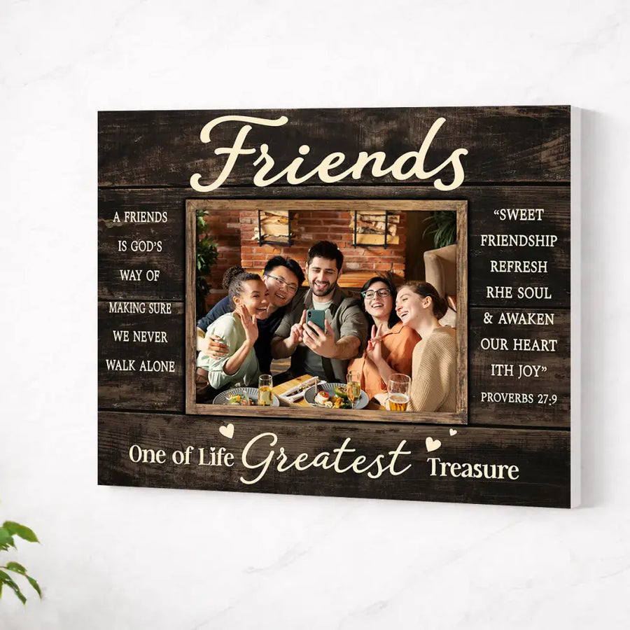 Personalized Friends Canvas Gift Custom Photo for Besties and Friend Groups - No Frame / 14x11