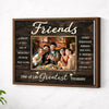Personalized Friends Canvas Gift Custom Photo for Besties and Friend Groups - Brown Frame / 14x11