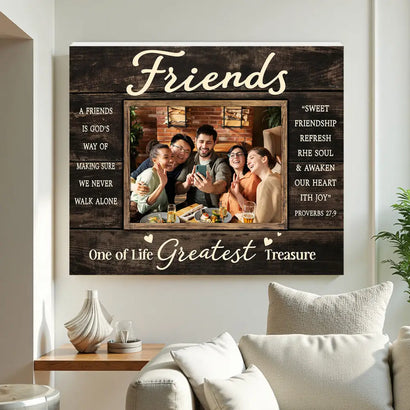 Personalized Friends Canvas Gift Custom Photo for Besties and Friend Groups