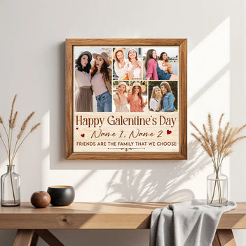 Personalized Galentine’s Day Canvas Happy Gift Custom Photo for Best Friend BFF Girls Squad - 12x12