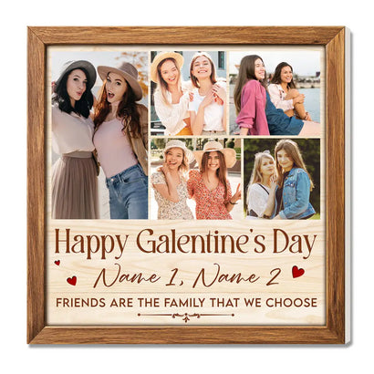 Personalized Galentine’s Day Canvas Happy Gift Custom Photo for Best Friend BFF Girls Squad - 12x12