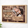 Personalized God Blessed the Broken Road Canvas - Custom Couple Wall Art Romantic Anniversary Gift - Natural Frame