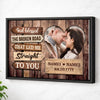Personalized God Blessed the Broken Road Canvas - Custom Couple Wall Art Romantic Anniversary Gift - Black Frame / 12x9