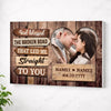Personalized God Blessed the Broken Road Canvas - Custom Couple Wall Art Romantic Anniversary Gift - No Frame / 12x9