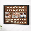 Personalized Grandma Canvas Prints - Gift for - Custom Photo Collage Wall Art - Black Frame / 14x11
