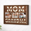 Personalized Grandma Canvas Prints - Gift for - Custom Photo Collage Wall Art - Brown Frame / 14x11