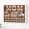 Personalized Grandma Canvas Prints - Gift for - Custom Photo Collage Wall Art - White Frame / 14x11
