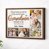 Personalized Grandma Canvas Prints - Gift for - The World’s Best Belong To Me - Brown Frame / 14x11