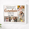 Personalized Grandma Canvas Prints - Gift for - The World’s Best Belong To Me - White Frame / 14x11